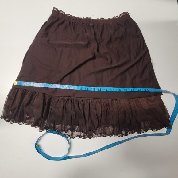 SEXY Mini Skirt Dark Brown Lace Frilly Short Skirt- NEW ! One Size Fits Most - Picture 7 of 15